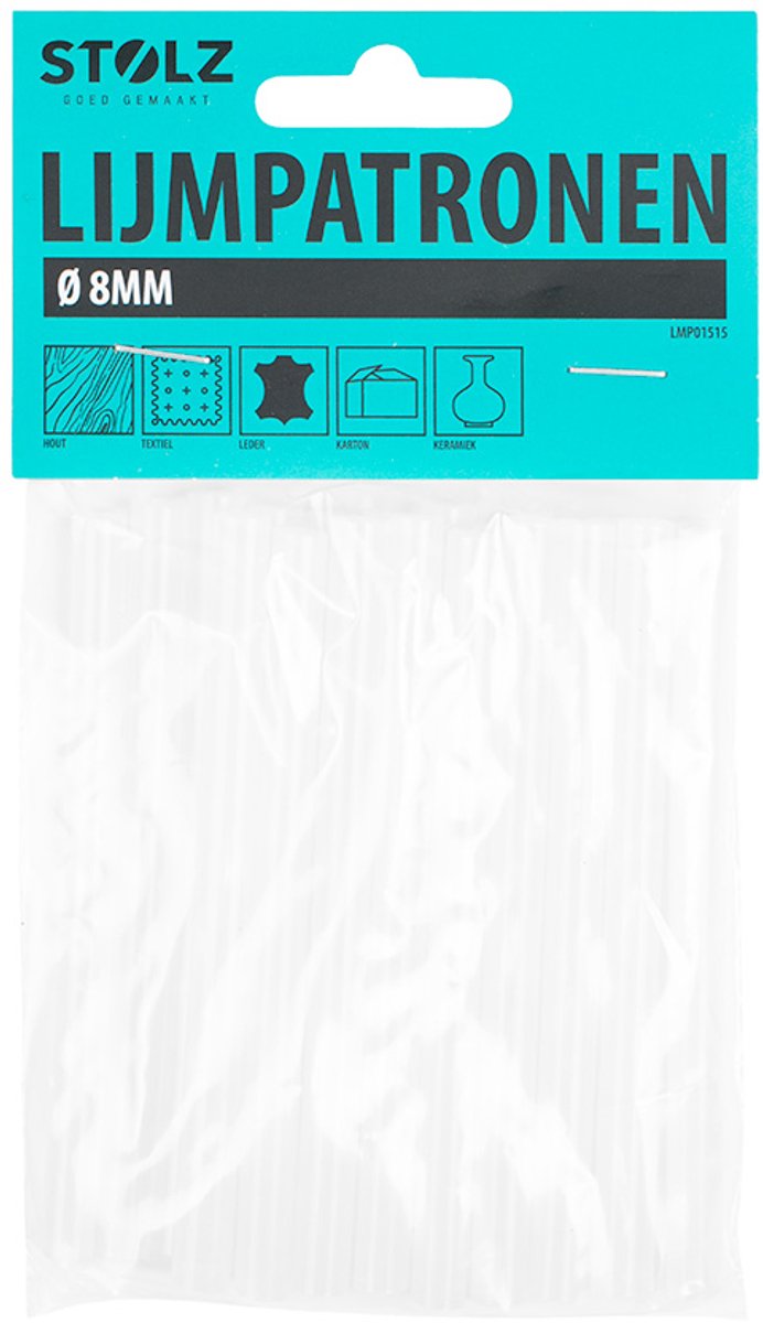 Lijmpatronen | 8mm | Circa 20 stuks | Merk: Stolz